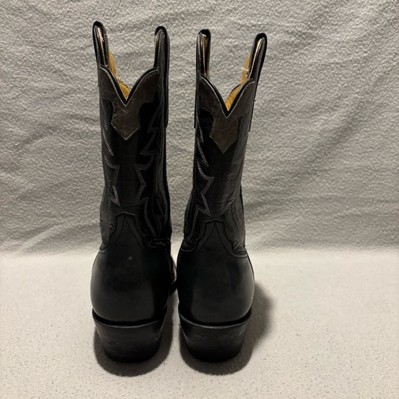 El Vaquero unisex dark gray western cowboy boots custom handmade in Texas - Picture 5 of 12